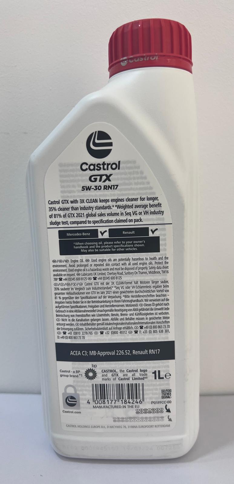 Castrol GTX 5W-30 RN17 1L