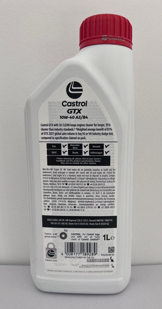 Castrol GTX 10W-40 A3/B4 1L